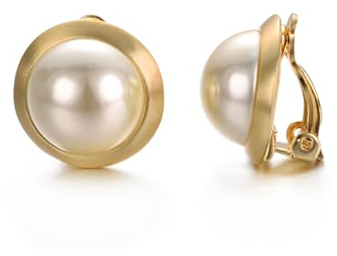 JOLCHIF Perlen Ohrclips Damen Ohne Ohrlöcher Vergoldet Mit AAA Ohrringe Perlen Modeschmuck Für Damen