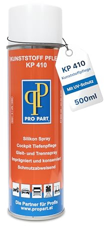 Pro Part® Kunststoffpflege KP 410 – 500 ml – Autopflege für Kunststoff & Gummi, extremer UV-Schutz, hoher Silikonanteil, schützt vor Verschleiß & Verfärbung, frischt Kunststoff auf, Made in EU