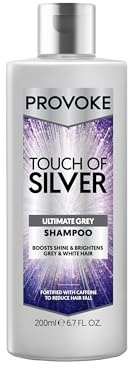 Provoke Touch of Silver Shampoo 200ml | For silver, white and grey hair | Infused with Caffeine, Niacinamide and Provitamin B5