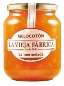 Spanish Peach Jam - Large 800g Glass Jar - Authentic Traditional Recipe with Real Fruit Pieces - Premium Mediterranean Preserve