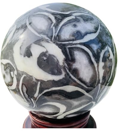 NHKSFBLQ 1 Pieza 80-100 g Concha Mil Ojos Piedra Jaspe Esfera Bola de Cristal de Cuarzo