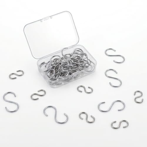 Matwsec 50 Stück Klein S Haken 4cm/2.5cm Mini Metallhaken | Kleine Haken für Kreative DIY-Projekte Und Vielseitige Aufbewahrung Küche Bad Schrank Garten