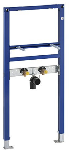 Geberit Vorwandelement Duofix, 111430001, Trockenbauelement für Waschtisch, höhen- oder tiefenverstellbare Armaturenanschlussplatte, 65191 2