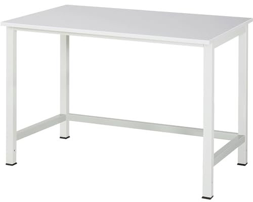 RAU | Arbeitstisch für Arbeitsplatzsystem Serie 900 | Höhe 825-1025 mm | Spanplatte MF-beschichtet | Breite 1250 mm