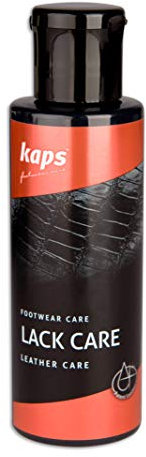 Kaps Balsamo per la Cura della Pelle Verniciata, Laccata, Sintetica e Pelle di Rettile, Previene le Crepe, Per Scarpe Stivali Borse, Lack Care (Nero)