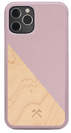 Woodcessories - Étui en Bois véritable Compatible avec iPhone 11 Pro, EcoCase Split (Cerise/Rose)