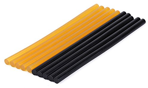 Klebestifte, 10 Stück Heißschmelz-Klebestifte Lacklose Dellenreparaturwerkzeuge Karosserie-Hagel-Entfernungssatz 11 mm x 270 mm Heißschmelz-Klebestifte 5 Packungen Schwarz + 5er Pack Gelb