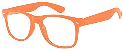 Boolavard Nörd-glasögon för Barn, Klara Linser, Falska Glasögon för Flickor och Pojkar, Ålder 4-12 (Orange)