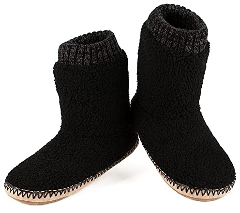 Cozylook Men's Boot Slippers Warm Fuzzy Slippers for Men Indoor Soft Sole Non Slip Size 12-13