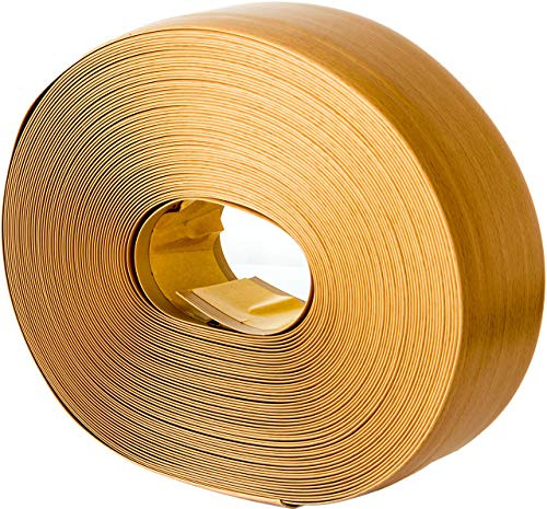 Sockelleiste LEMODO - 50 x 15 mm (Länge: 5 m, Farbe: Buche) - Fußleisten zuschneidbar – Weichsockelleiste selbstklebend aus PVC – Abschlussleiste Küchenarbeitsplatte, Bad, Arbeitsplatte etc.