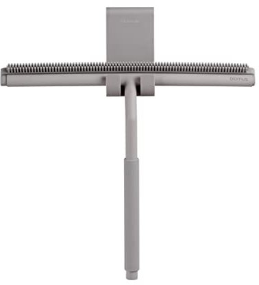 blomus Duschabzieher -LAVEA- | Farbe Satellite | 22L x 26B cm | Duschwischer Grau | Fensterabzieher aus Silikon mit Metall-Kern für Dusche, Badezimmer, Spiegel, Glas-Reinigung, Fliesen