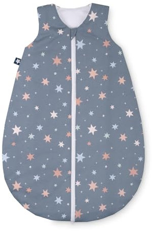 Julius Zöllner Schlafsack Jersey, warme Füllung 2,5 TOG, waschbar bei 60°C, Made in Germany, OEKO TEX Standard 100, Shiny Stars, Gr. 68/74