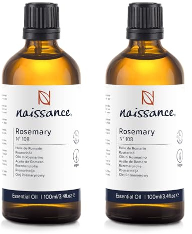 Naissance Aceite Esencial de Romero (No. 108) 200ml (2 x 100ml) - Para Quemador, Humificador, Aromaterapia, Difusor, Masajes - Velas, Jabon, Baño