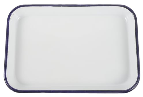 HANABASS Plat De Cuisson En Émail Plat À Rôtir En Acier Émaillé Plat De Cuisson Plat À Lasagne Plaques De Cuisson À Crêpes Plaque De Four Pour Cuisine Plaque De Cuisson Antiadhésive B