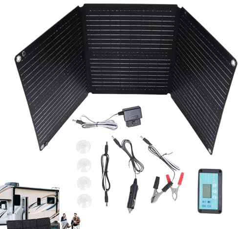 Lnhgh Caricabatteria per auto, caricatore a rete solare,Generatore di batterie a pannello solare 200W - 12-24V automatico flessibile impermeabile pieghevole automatico per esterno,