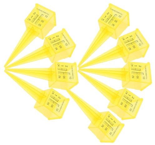 BIUDECO Pluviometro da Giardino in Plastica 15 Pollici Set da 9 Pezzi Misuratore di Precipitazioni per Esterni per Prato e Giardino Strumento di Misurazione Acqua Preciso e Resistente