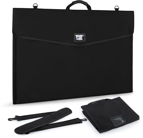 GNEGNI LIFE Künstler Portfolio Tasche A1 (64x95 cm) – wasserdichte Zeichenmappe aus 600D mit PVC-Beschichtung, mit Klappdeckel, Schultergurt & Tragegriff für Skizzen, Poster und Kunstwerke