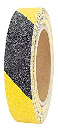 AnTina TAPES® Antirutsch Klebeband Streifen 25mm x 6m, gelb-schwarz | Rutschfest, für Innen- & Außenbereiche, stark selbstklebend, PVC mit zertifiziertem Antirutschbelag, Sicherheitsband
