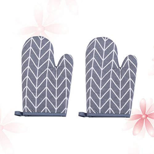2pc Oven Mitts Cotton 3 Layer Insulated Gloves for Cooking | Machine Washable, Portable Design, Long Cuff Fit, Suitable for Pot Holding and Baking Tasks