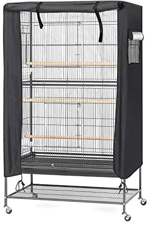 LINGSFIRE Abdeckung für Vogelkäfig, 97 x 60 x 130cm wasserdichte Große Vogelkäfigabdeckung, Waschbar Papageienkäfigabdeckung, Winddichte staubdichte Nachtabdeckung für Papageienkäfig