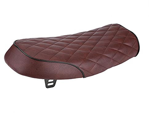 EBTOOLS pour selle cafe racer Siège de moto, coussin de selle plat de siège de café Racer Vintage en cuir PU pour CG125 GN CG CB400SS(marron)