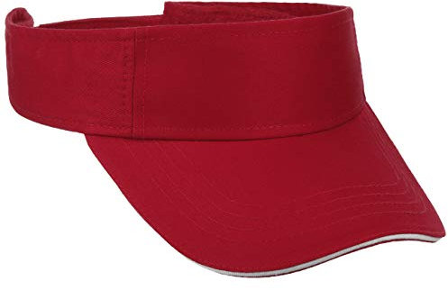 Lipodo Classic Cotton Visor Damen/Herren – Made in Italy – Aus 100% Baumwolle – One Size (55-62 cm) – Größenverstellbar durch Klettverschluss – Sonnenvisor Frühling/Sommer rot One Size
