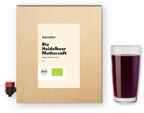 3 Litri di Succo di Mirtillo BIO - 100% Diretto da Mirtilli di Bosco Maturi, Senza Additivi - in Pratica Scatola