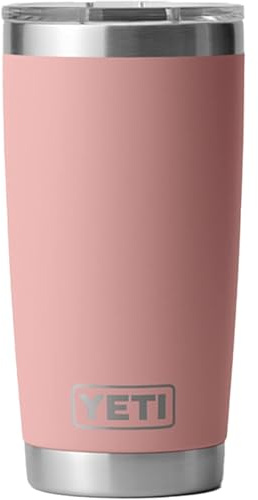 YETI Rambler Trinkbecher, Edelstahl, vakuumisoliert, mit MagSlider-Deckel, 590 ml, Sandsteinrosa