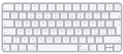 Apple Magic Keyboard con Touch ID: Bluetooth, ricaricabile. Compatibile con i computer Mac con chip Apple; Italiano, tasti bianchi