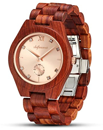 RORIOS Orologio in Legno Analogico al Quarzo con Cinturino per Uomo e Donna - Couple Watch Leggero
