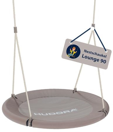 HUDORA Nestschaukel Lounge - Höhenverstellbare Hängeschaukel mit 90/110cm Durchmesser für bis zu 150kg - Schaukel mit geschlossener Sitzfläche - Familienschaukel für drinnen & draußen