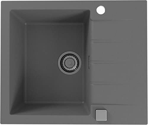 Alveus 1132020 CADIT 10 Fregadero de cocina de granito empotrado con escurridor, Hormigón