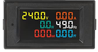 Taikemeti Détecteur de puissance électrique Compteur multifonction (AC 40-300V 100A) LCD Affichage numérique Tension actuelle Puissance Énergie Voltmètre Ampèremètre Multimètre