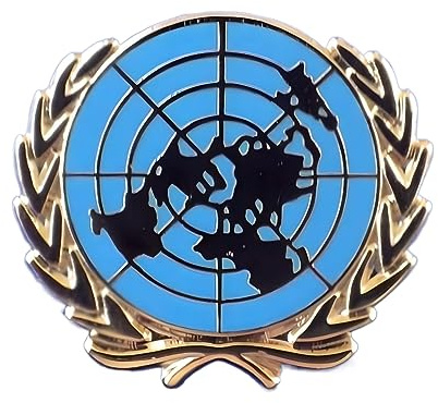 Épinglette des Nations Unies (ONU) / Épinglette en forme de cœur, Approx 1.7cm x 1.5cm., Métal