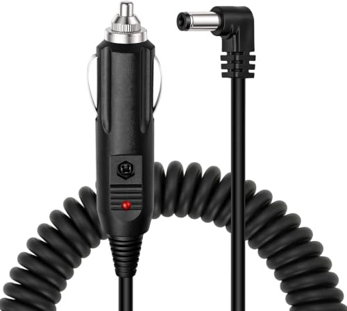 ZBLZGP Spina accendisigari da auto DC 5,5 x 2,5 mm maschio cavo di ricarica a molla per auto cavo di alimentazione per radio bidirezionali Baofeng Walkie Talkie UV-5R 5RE Plus UV5A+ (angolo retto