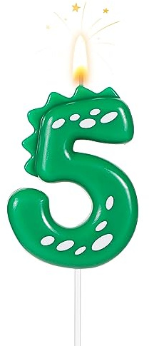 Zahlen Geburtstagskerzen, 7cm Dinosaurier Kerzen für Kuchen-Dinosaurier-Kerzen-Themenparty-Dekoration