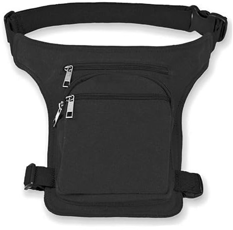 AHR Quality Sac Tactique de Jambes - Moto Homme et Femme Avec 3 Poches et Double Fermeture - Unisexe Avec Fermeture Éclair - Pour Vélo, Randonnée et Pêche - Sacoche Outils
