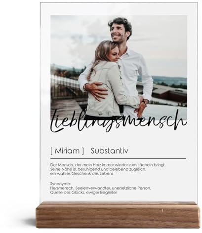 CHRISCK design Acrylglasbild Definition mit eigenem Foto - Persönliches Geschenk für Lieblingsmensch - für Partner Freund Freundin - Glasfoto personalisiert - Wandbild Paar