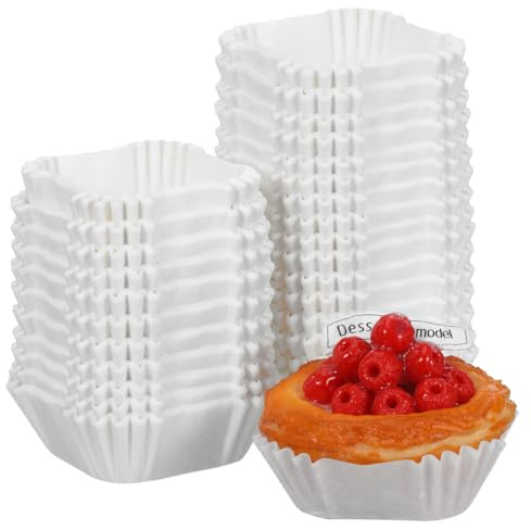 IMIKEYA 1000 Stück quadratische Muffinförmchen: 6,5 cm Papier klein Muffins Backförmchen weiß Muffins Papierförmchen Cupcake Förmchen für Hochzeit, Backen, Geburtstag, Party
