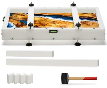 Growling Reusable Epoxy Resin Mold 24x12x3 Inches, Adjustable Fastening and Leveling, Heavy Duty Large Resin Mold for River Tables, Coffee Tables, Trays, Cutting Boards, DIY Resin Art Etc. | Adjustable Fastening and Leveling, HDPE Large Resin Mold for River Tables, Trays, Cutting Boards, DIY Resin Art