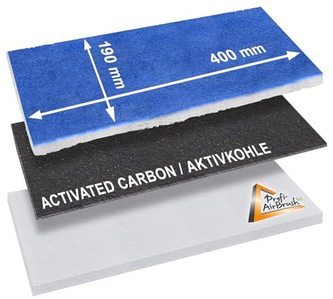 Set 3 filtri a 3 strati con Carbone Attivo per Sistema di Aspirazione dell'Aerografo per Nebbia di Vernice Hobby (9 strati in totale)