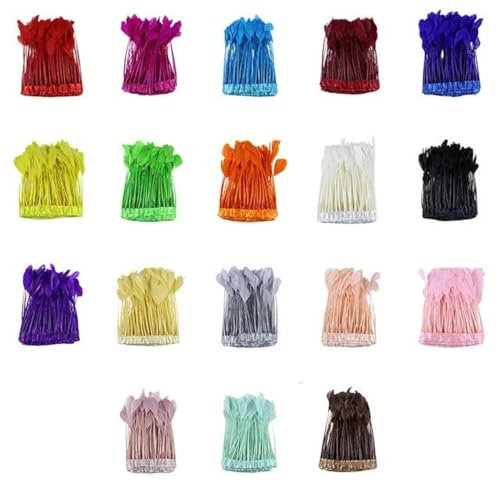 6–8 Zoll rosa Federbesatz zur Herstellung von Schmuck, Karneval, Dekoration, Kunsthandwerk, Federn, Fransen, Band, Zubehör, 2 m, individuelle Farbe, 15–20 cm, 6–8 Zoll