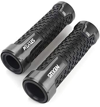 Motorradkomfort Lenkergriff Für Piaggio Gilera Nexus 300 500 250 125 300ie 7/8“ 22mm Motorrad Lenker Griffe rutschfest Drehbare Drossel Lenkerenden Griffe Lenkerenden Abdeckkappe (Color : Chrom)