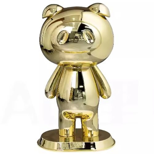 Innovz Schaufensterpuppe Galvanisierte Plastikfigur Eines Schweins, 62 Cm/24,4 Zoll Ferkelmodell für Boutique-Schaufenster, Niedliche Heimdekoration, Glückstier-Gartenskulptur(Gold)