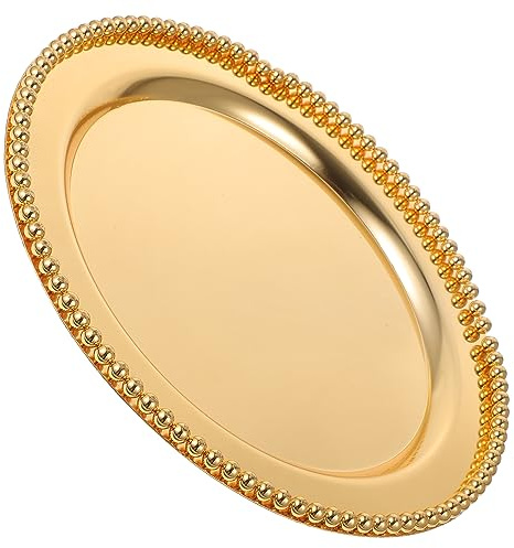 Assiette À Gâteau en Métal Doré De 25 Cm Élégante Assiette À Fruits De Style Européen Support pour Collations Fêtes Banquets Décoration Dintérieur