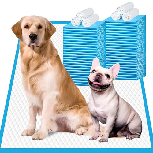 Elalove Trainingspads für Hunde groß 45cmx60cm- 40 Pack, Training Welpen-Pinkelpads super saugfähig & auslaufsicher, Einweg-Tier-Piddle-Pad und Töpfchen-Pads für Hunde, Welpen, Doggie