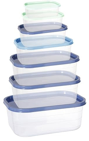 Food Storage Containers 7 Pack with Seven Sizes (390ml to 3500ml) Airtight, Leak-Proof Meal Prep Containers BPA-Free Microwave Freezer & Dishwasher Safe Boxes for Easy Organisation