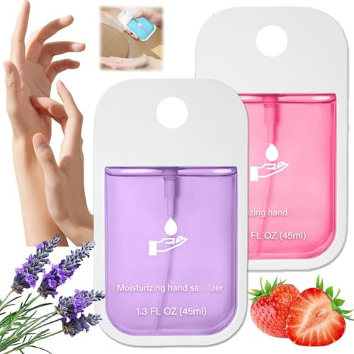 Mist Hydrating Hand Sanit-izer Spray for Adults,Cleanses Your Hands,Hand Sanit-iser Travel,Hand Sanit-iser Mini,Small Hand Sanit-iser,Mini Travel Essentials,Multi-Flavor,Hand Spray,Strawberry+Lavender