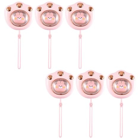 6X Bärbar Handvärmare 2400Mah USB Charge Power Bank Uppladdningsbar Minihandvärmare för Vinter Utomhusvandring Rosa