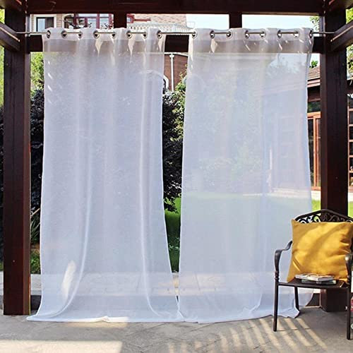 Wasserdichte Outdoor-Terrassen-Vorhänge für Garten, Pavillon, Terrasse, Voile, durchsichtige Fenstervorhänge für Veranda, Sonnenraum, wetterfeste Vorhänge für den Außenbereich